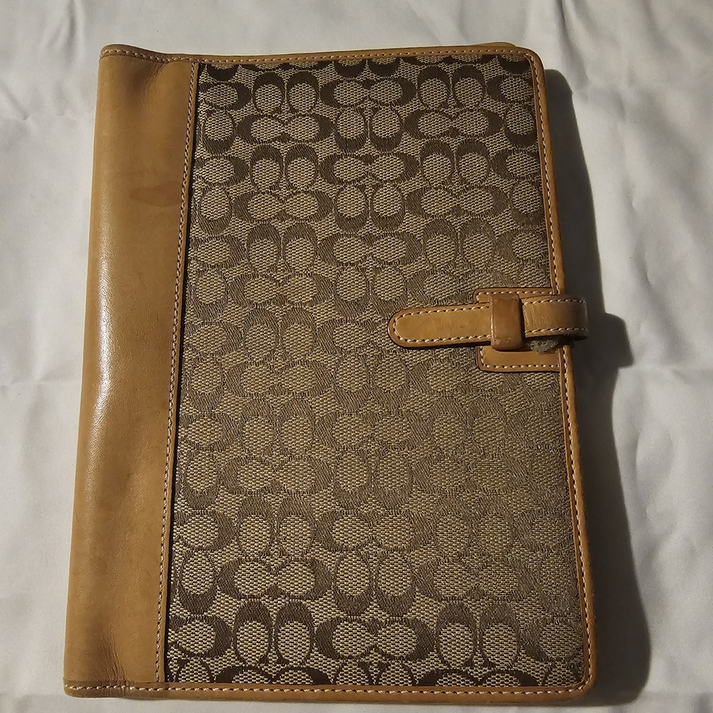 Coach Tan and Brown Notebook